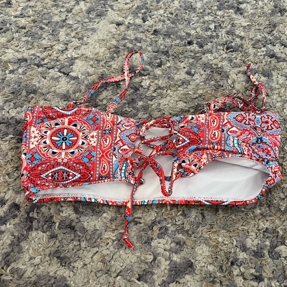 SHEIN red multi design two-piece bikini size small - Picture 9 of 9
